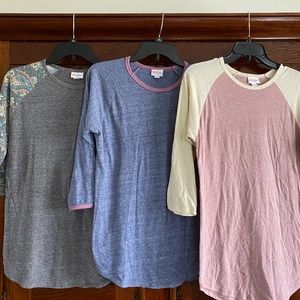 Lot 3 LuLaRoe Women's S Randy Raglan T-Shirts